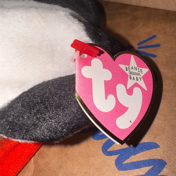 1999 Ty Beanie Baby ‘Stilts’Plush Stork with Red and Black Accents - Picture 3 of 6